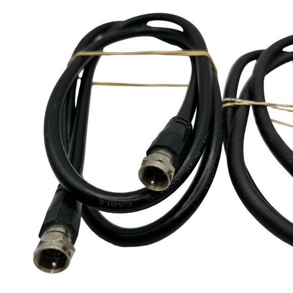 3-Pack Black Coaxial Cables W/ Connectors - Essential For TV Internet & More 48b - Picture 3 of 5